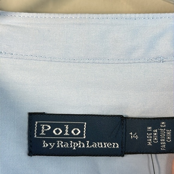 NWT Polo Ralph Lauren Blue Eyelet Embroidered Cotton Shirt Dress Size 14 Coastal - Picture 9 of 16